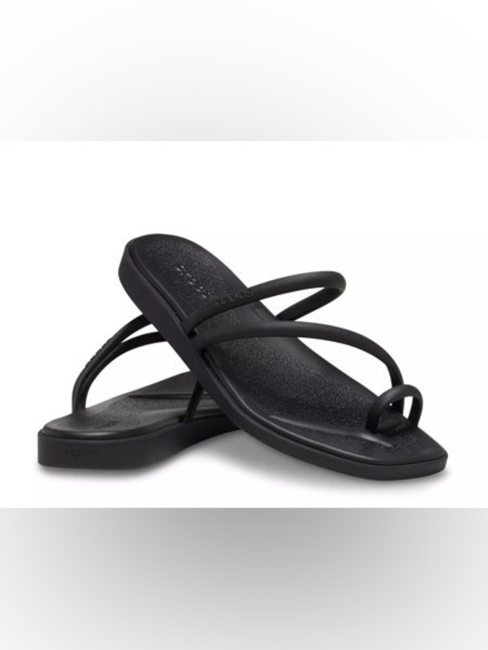 Crocs Miami Toe Loop Sandal- Black, 7